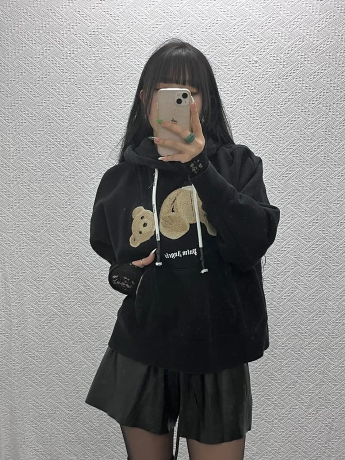 팜엔젤스 희귀 유니크 키치 부클 베어 로고 후드티 S C09111 상품이미지2