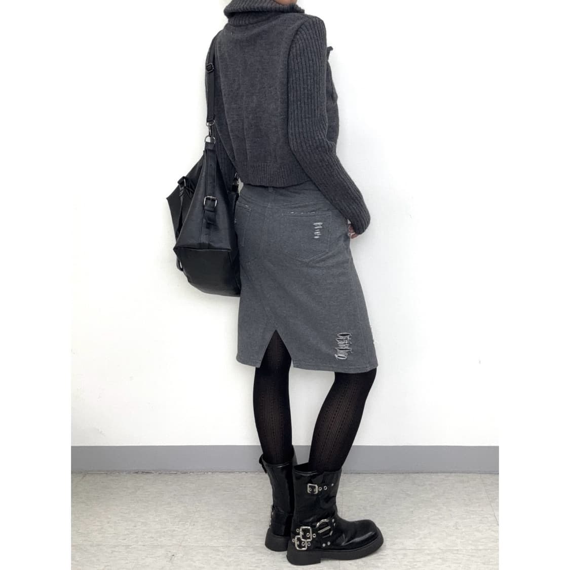 빈티지 그런지 그레이 스커트 상품이미지3