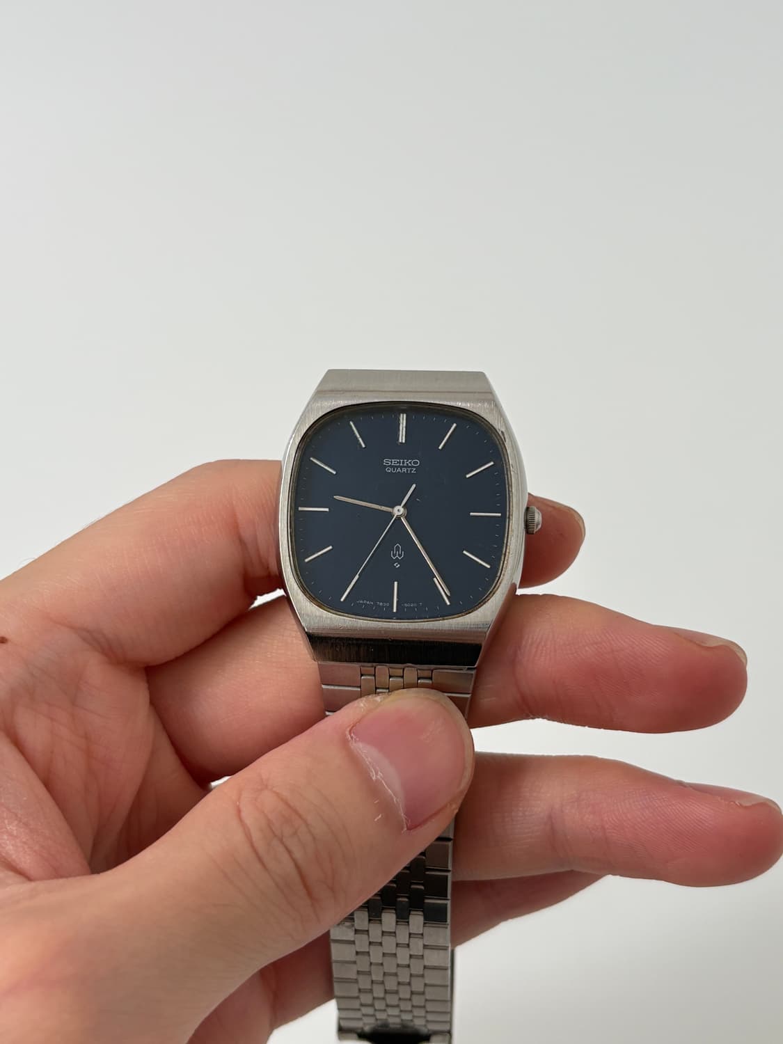 80s metalic blue dial square quartz 상품이미지3