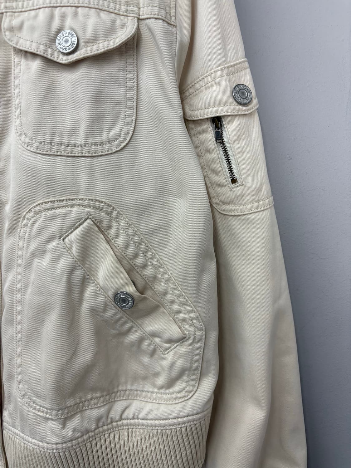 GAP 빈티지 아이보리 버튼 봄버자켓 A3271 상품이미지4