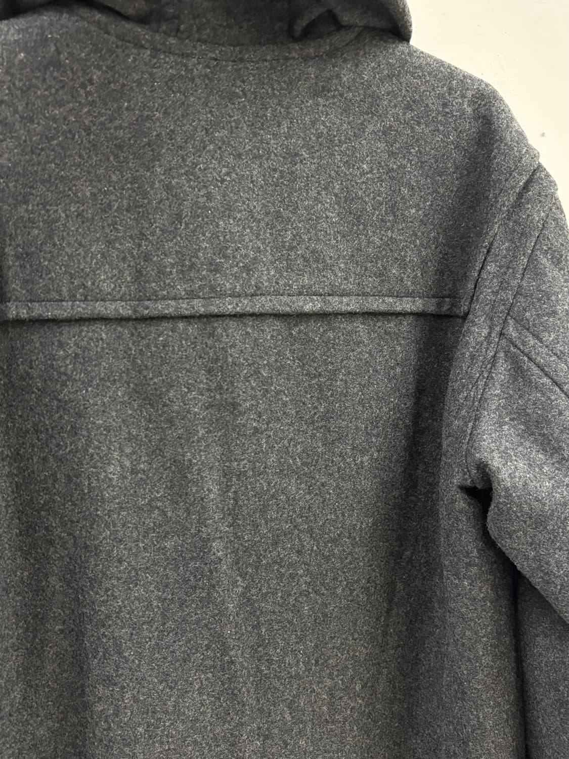 빈티지 그레이 울 후드 더플 코트 상품이미지8