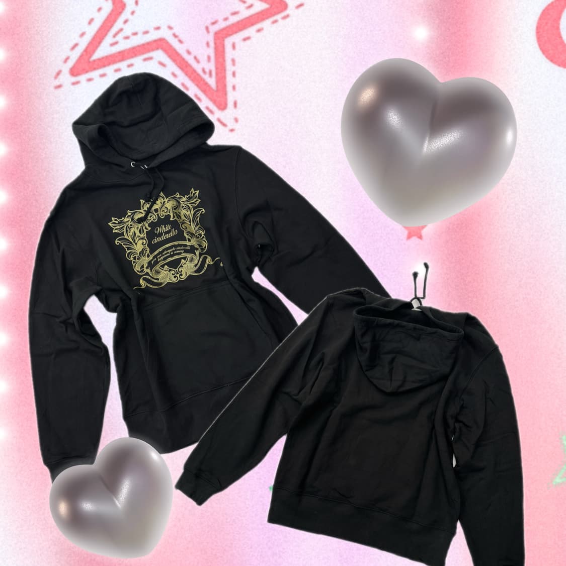 🖤지뢰계 골드 레터링 후드티셔츠🖤 고스로리 공겜여주 러블리 로맨틱  상품이미지1