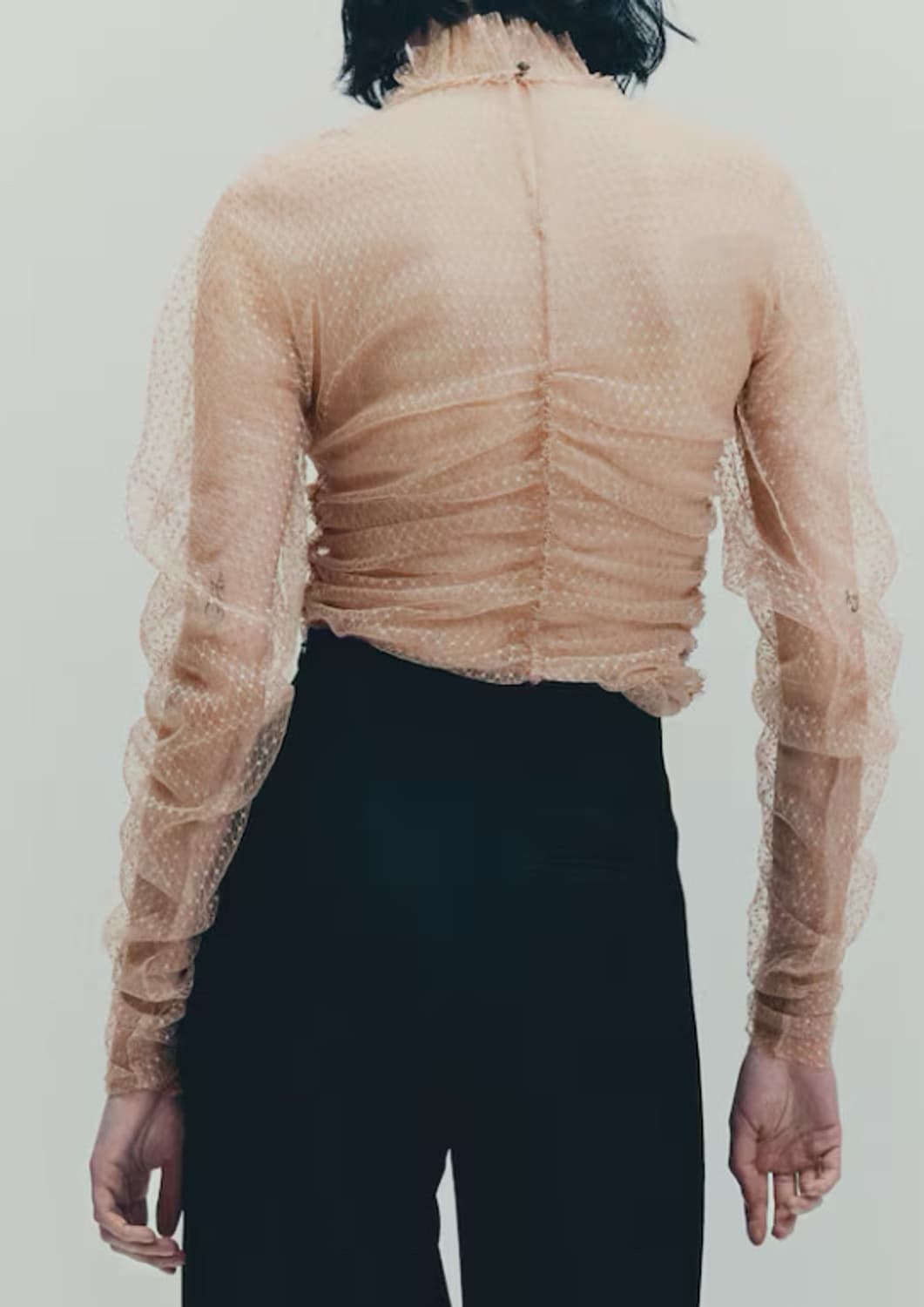 시스루 셔링 탑 상품이미지3