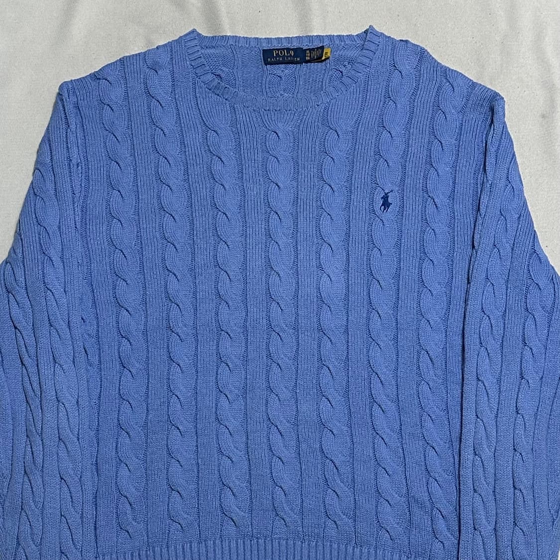 XL 폴로랄프로렌 스카이블루 케이블 니트 상품이미지1