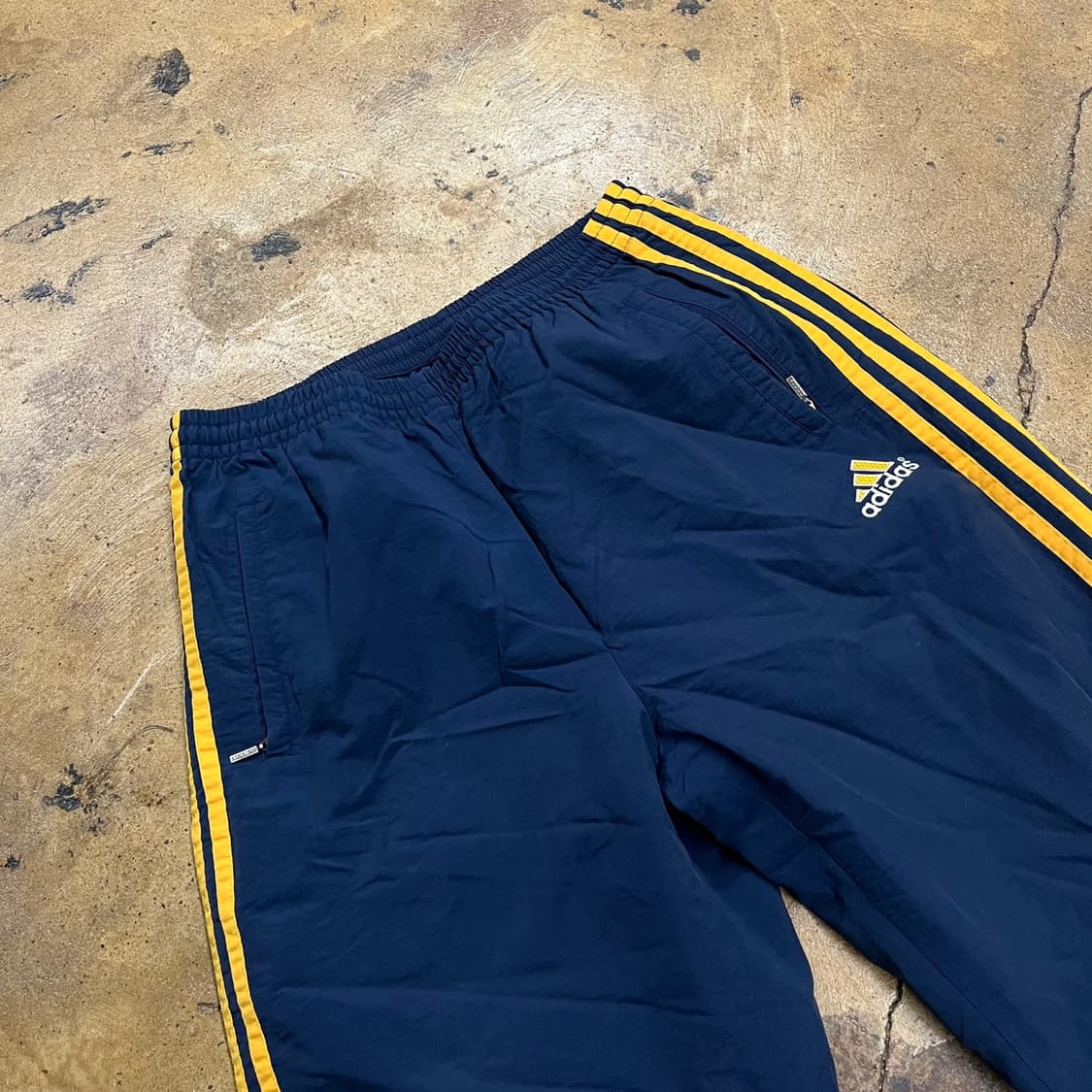 [정품/95] 아디다스 네이비 옐로우 삼선 트레이닝 바지 b10 상품이미지1
