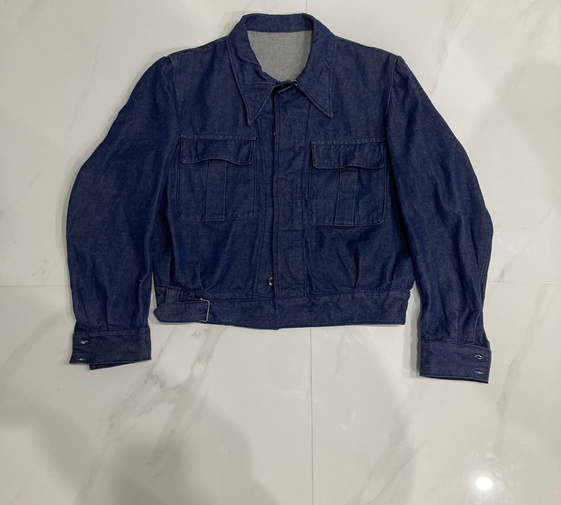 70s Italian army 데님 배틀드레스 자켓 상품이미지2