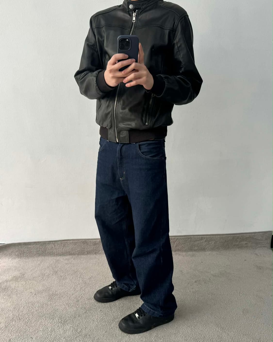 [L] 캘빈클라인 진스 나파 양가죽 봄버 라이더 자켓 테크웨어 상품이미지2