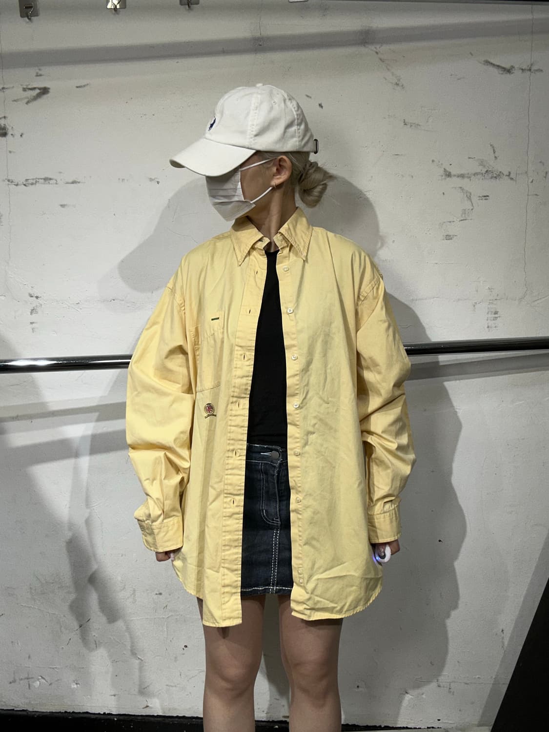 타미 힐피거 병아리 옐로우 솔리드 오버핏 셔츠 M 상품이미지2