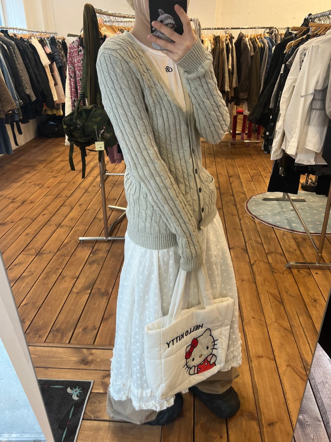 폴로 그레이쉬 베이지 니트 가디건 상품이미지5