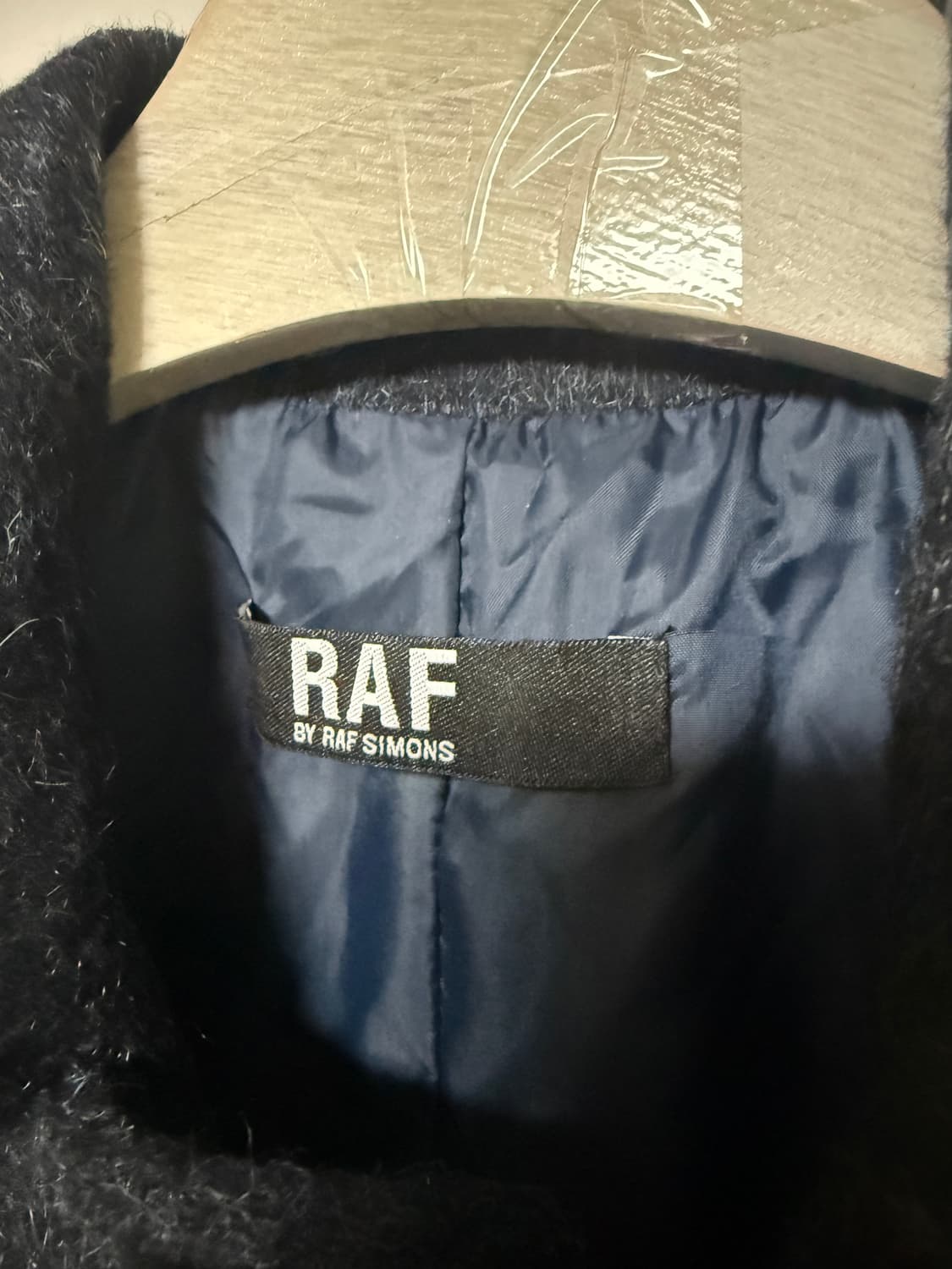 RAF SIMONS Mohair 블루블랙 다이아 싱글 코트 상품이미지4
