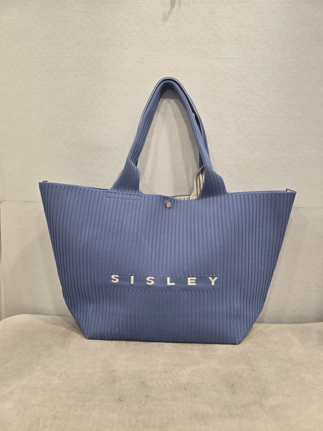 거의새거) 시슬리 블루 니트 토트백 숄더백 상품이미지3