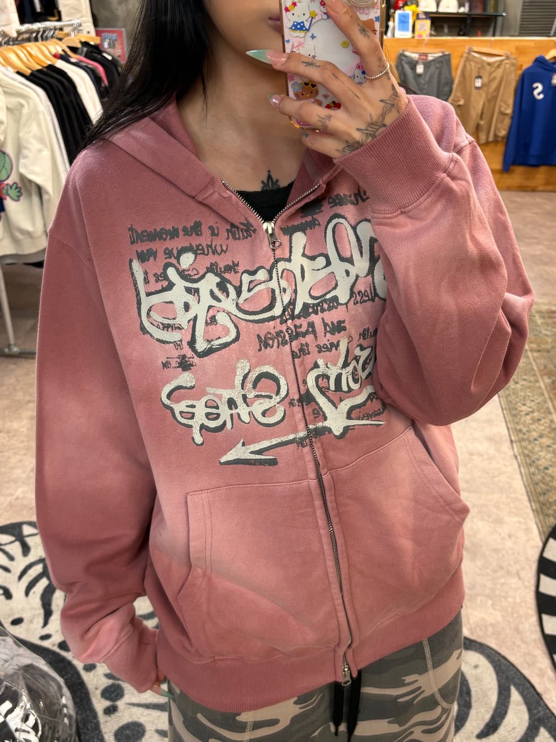 마하그리드 인디 핑크 프린팅 후드집업 #csz4335 상품이미지6