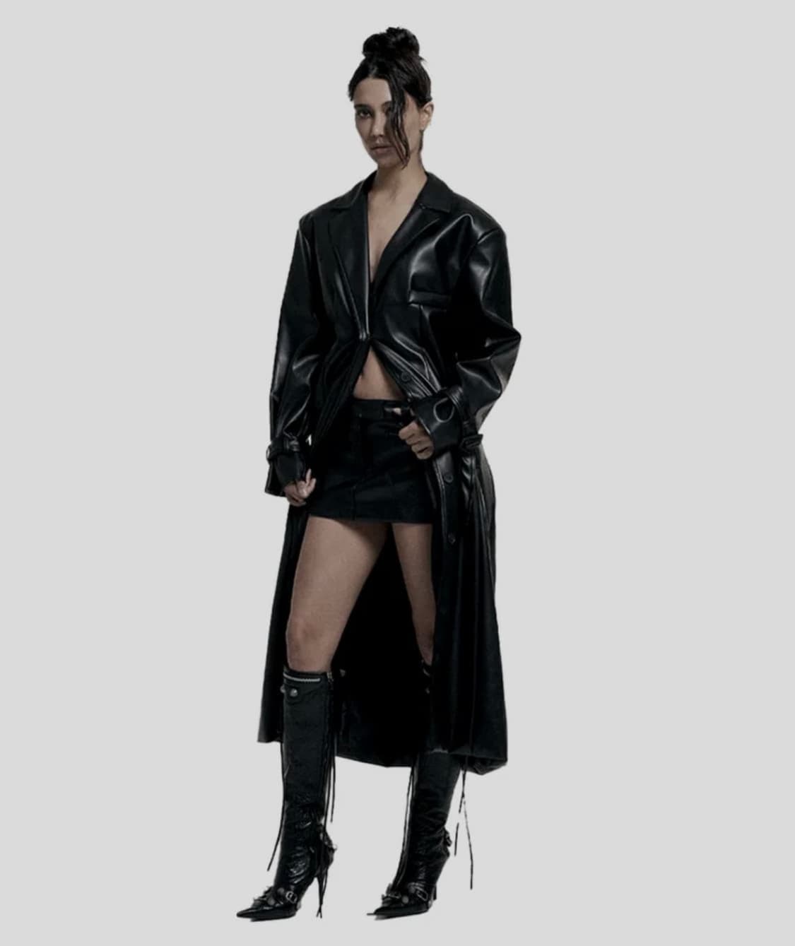 ODOR 오도어 카밀라 레더 롱코트 상품이미지1