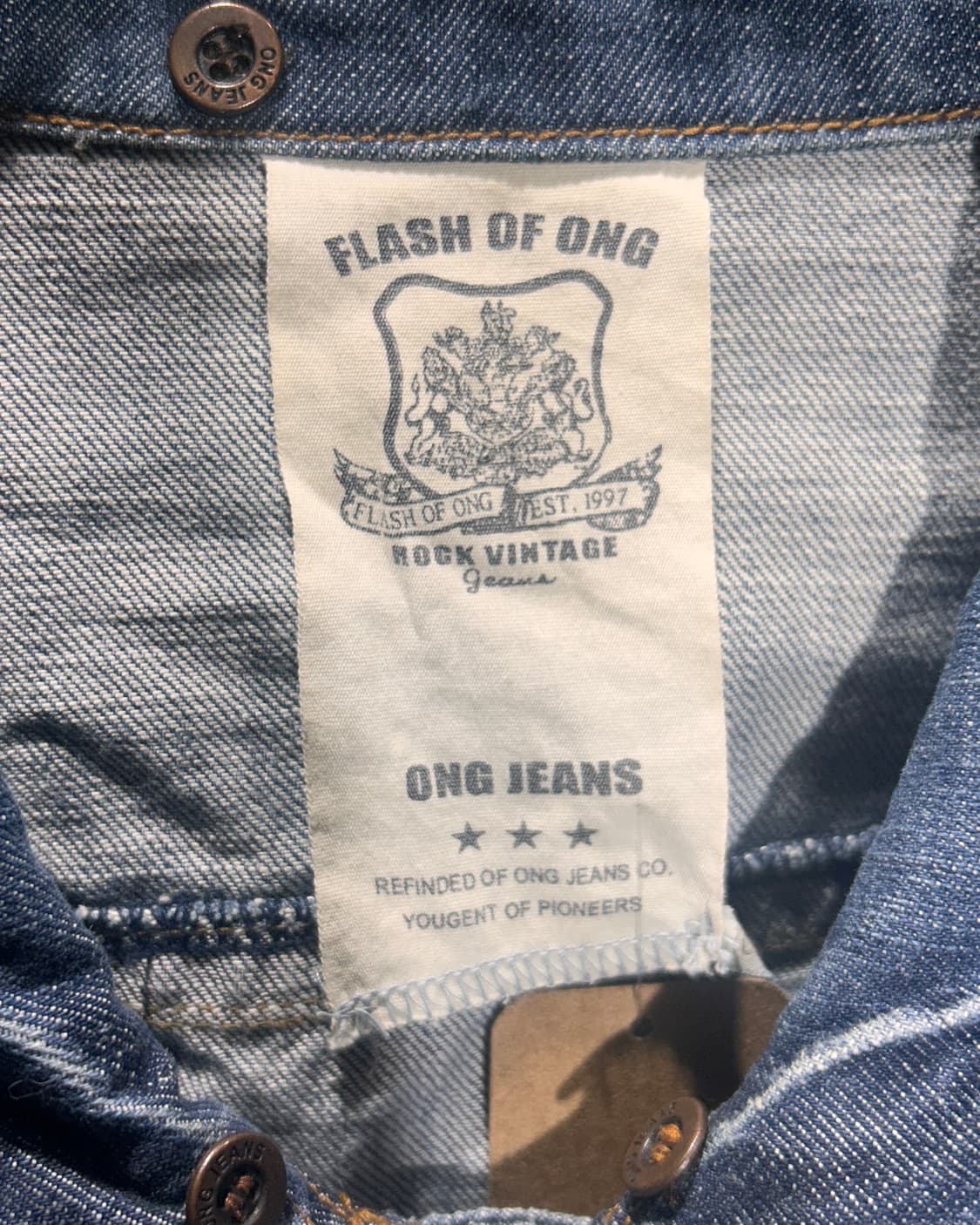 M ONG JEANS  빈티지 페이딩 블루 데님 자켓 상품이미지6