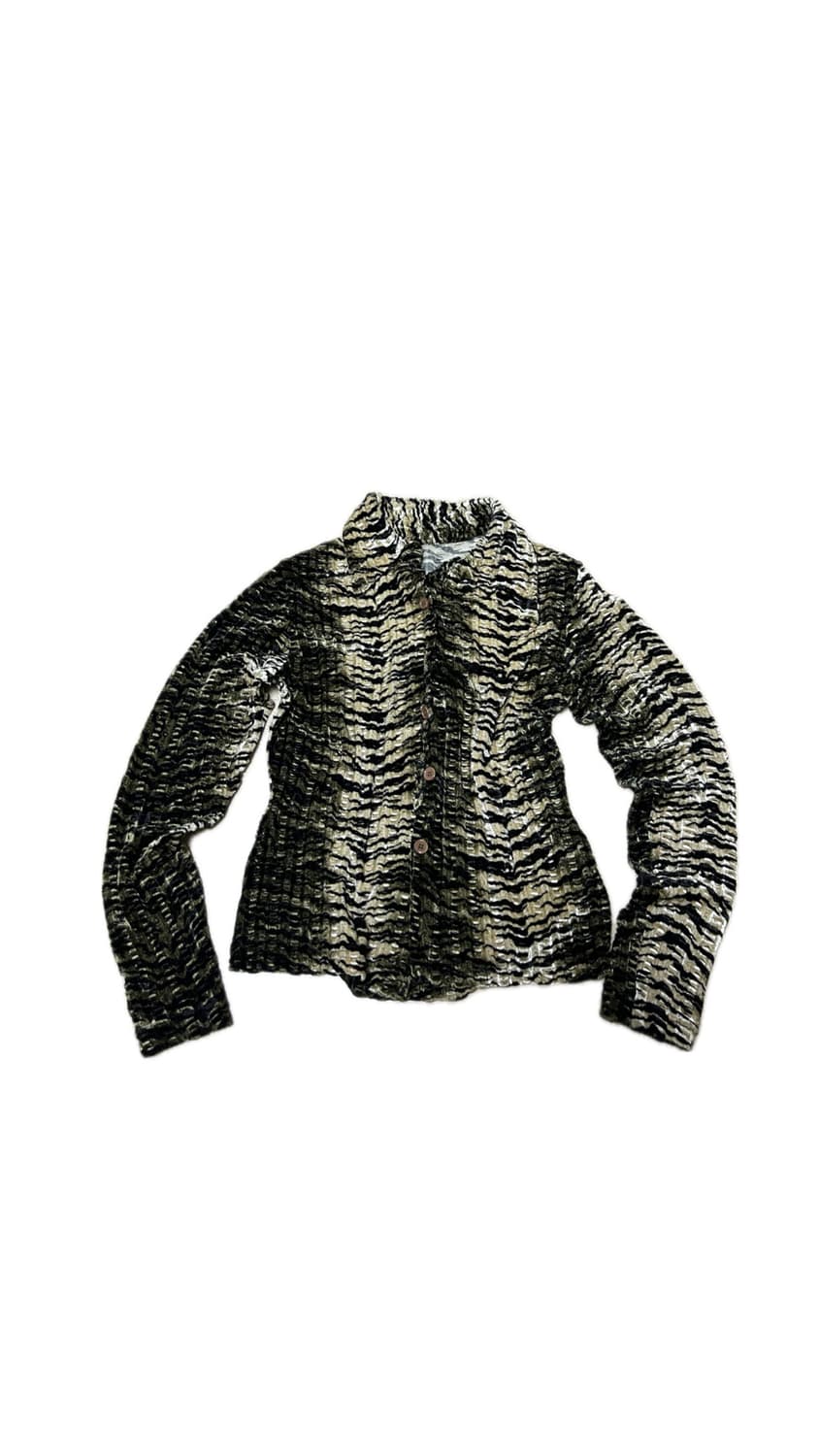 빈티지 지브라 벨벳 셔츠 & 맥시 롱스커트 셋업 상품이미지2