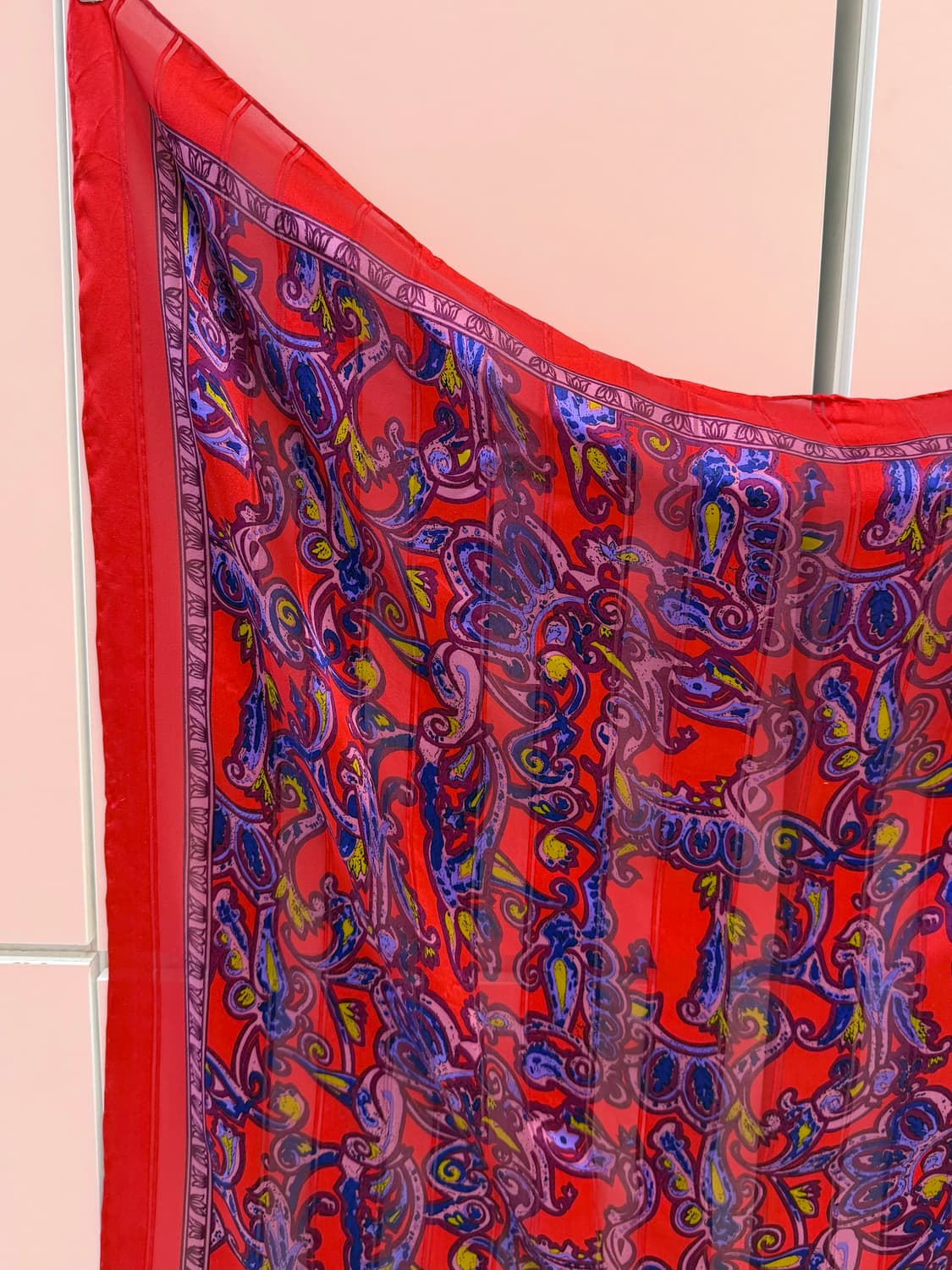 빈티지 인디안 패턴 레드 스카프 상품이미지5