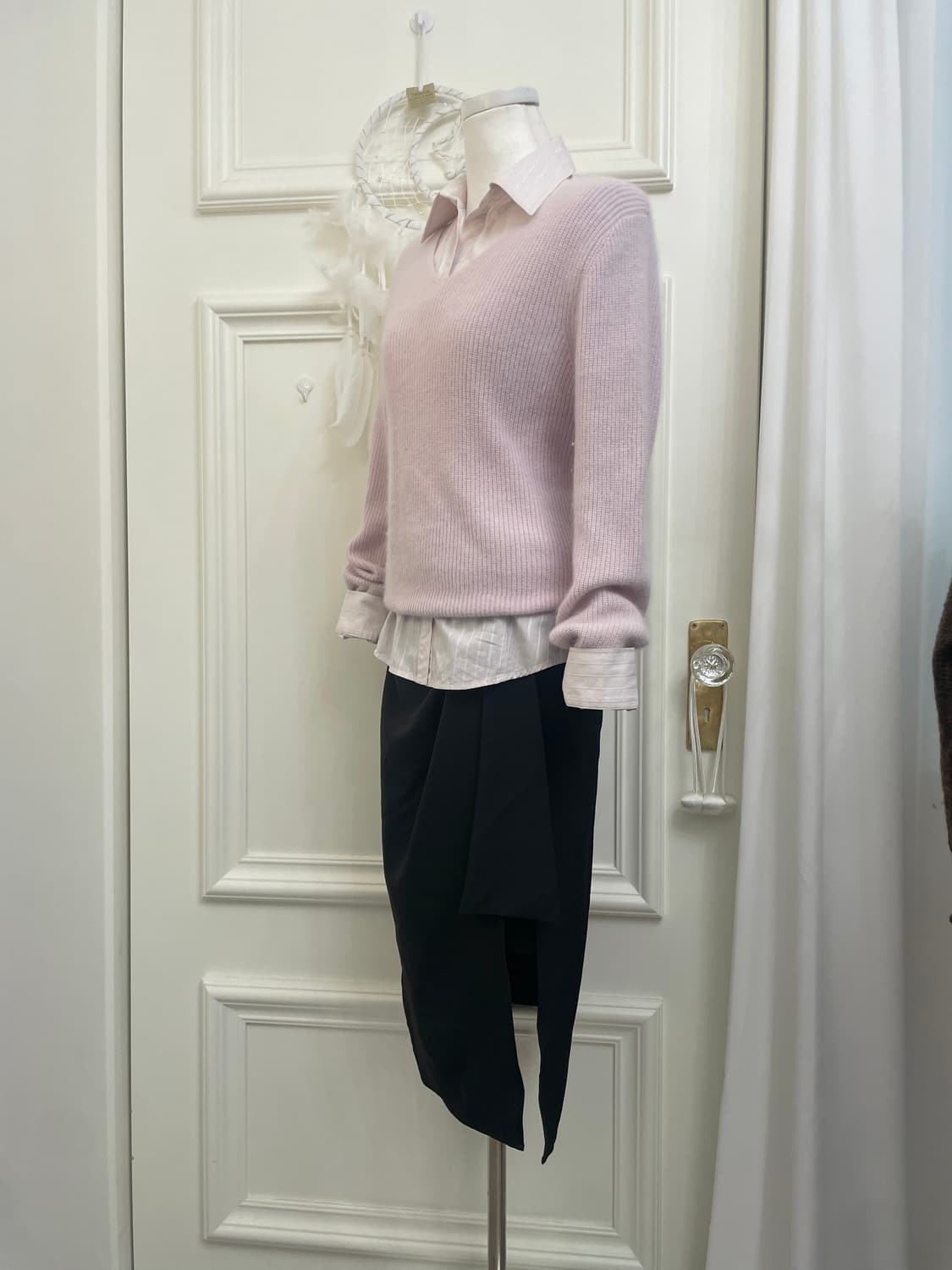 black bow draping point skirt 상품이미지8