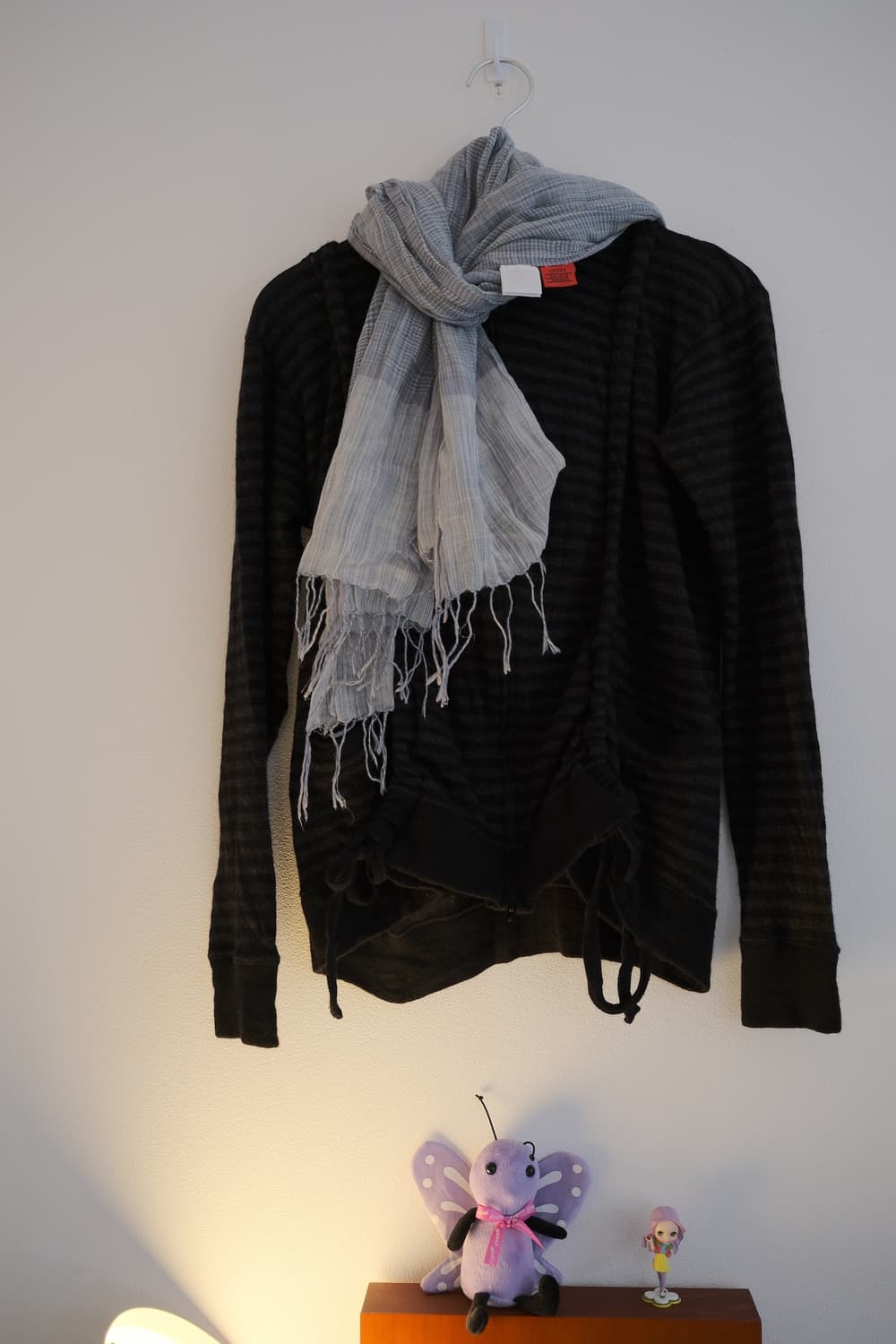 Shirring stripe wool hood zip-up 상품이미지10