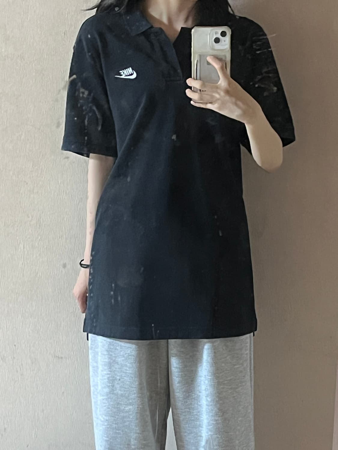나이키 심플로고 블랙카라 티셔츠s 상품이미지3