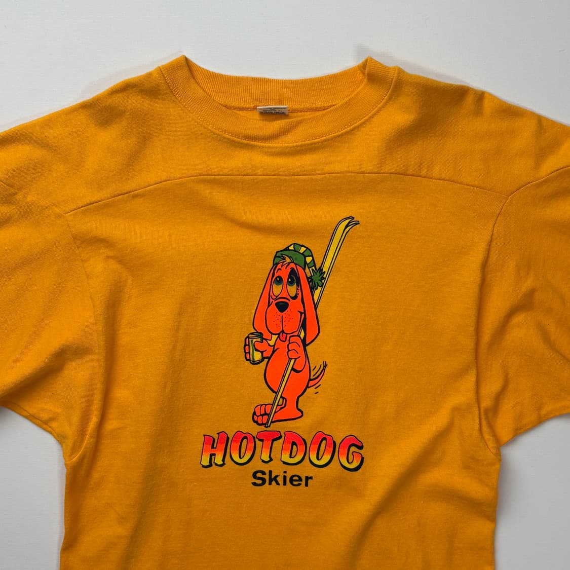 [M] 8-90s USA 챔피언 HOT DOG 7부 티셔츠 상품이미지3