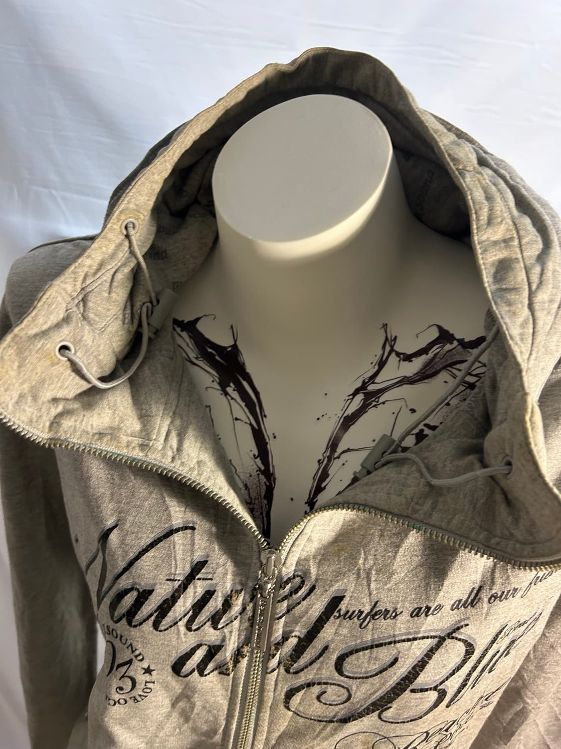 y2k punk lettering inner hood zip-up 상품이미지4