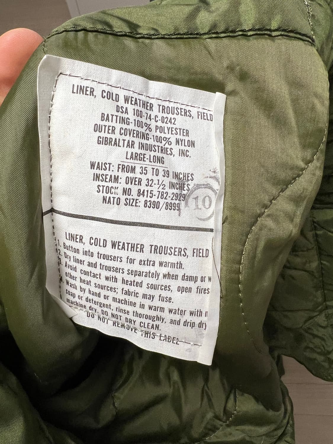 M65 쉘 팬츠 라지롱 내피포함 상품이미지7