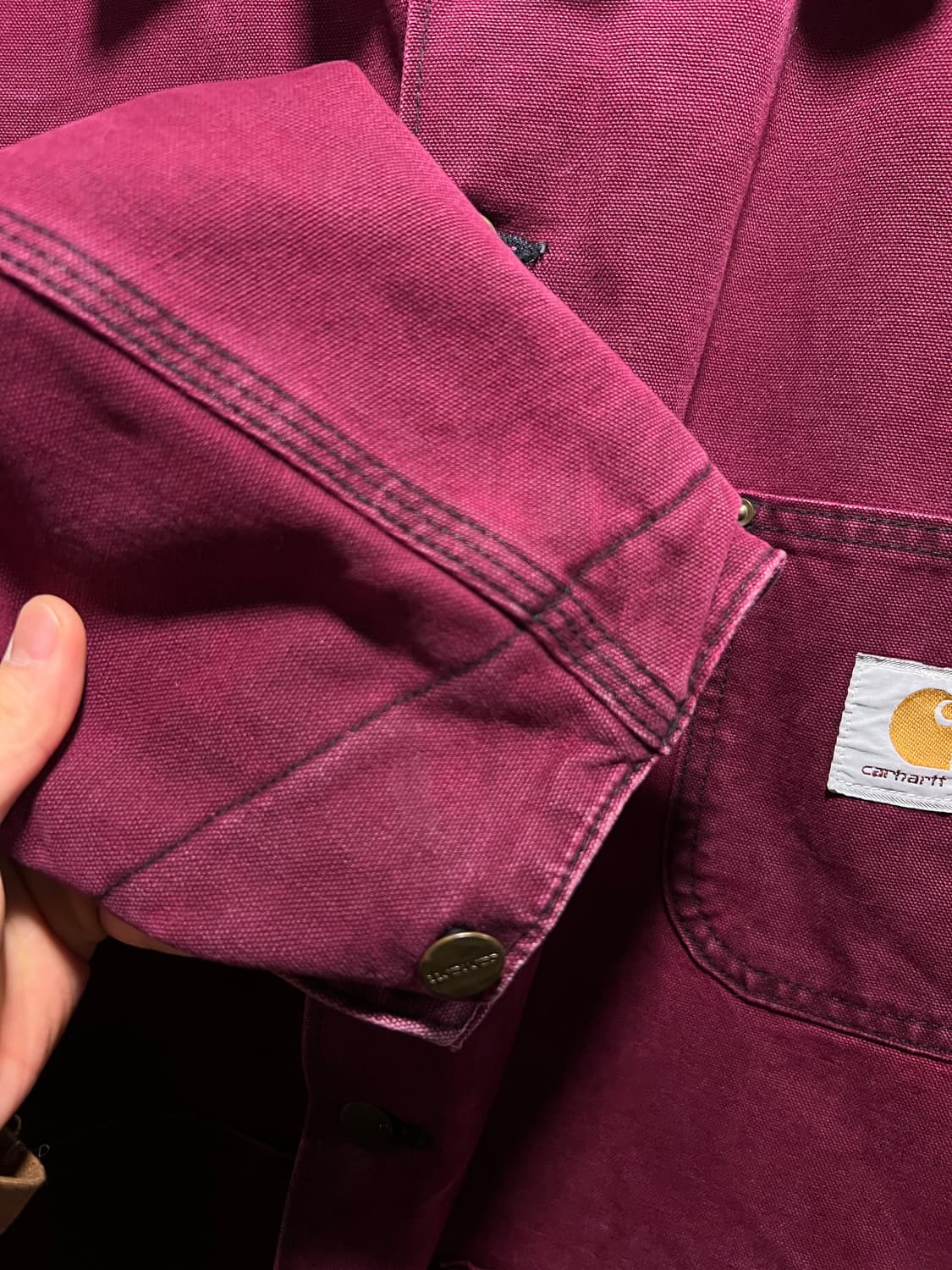 [XL]90's 칼하트 USA CB181 블랭킷 라이닝 루비 초어 자켓 상품이미지6