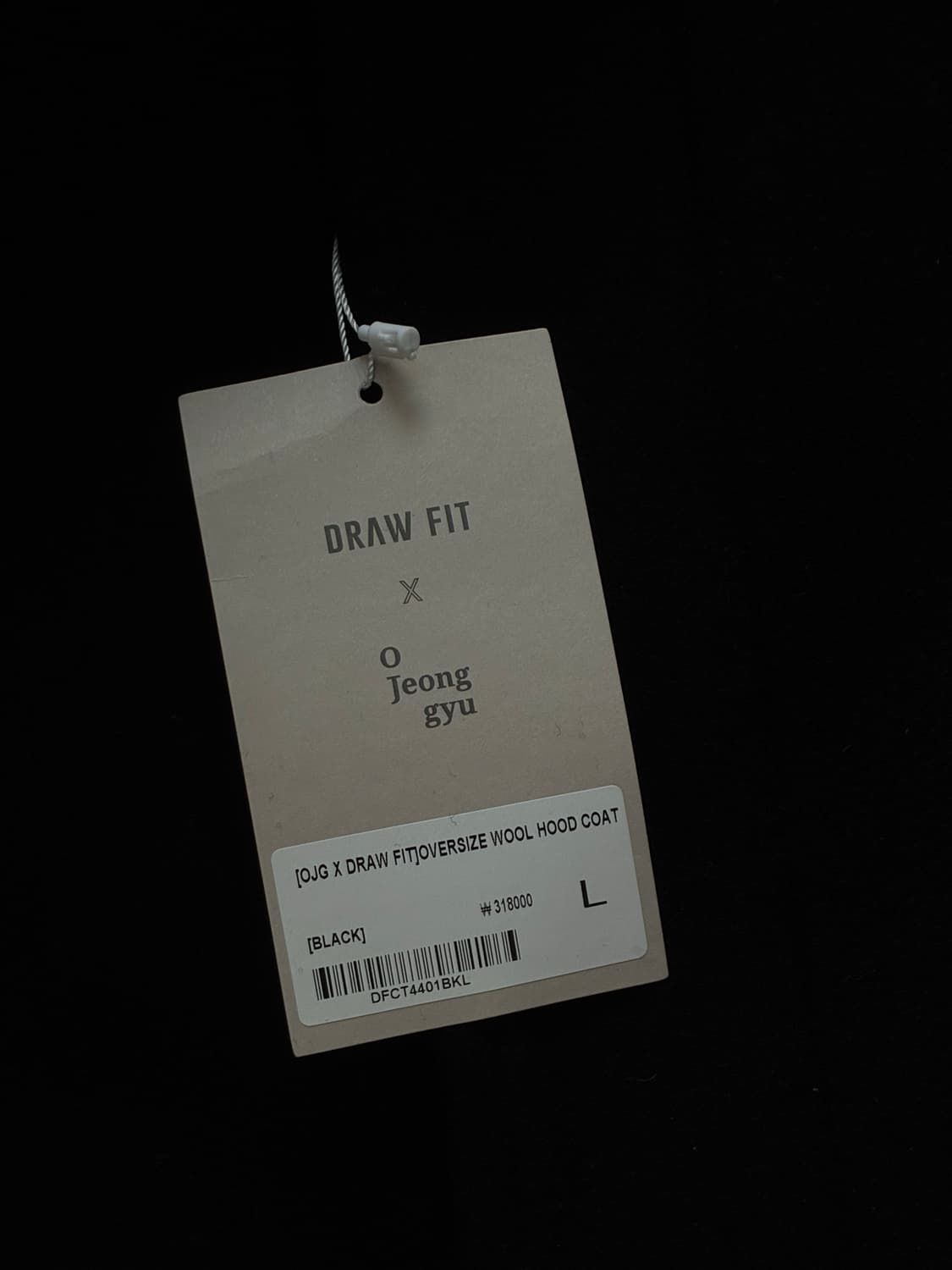 (새상품)(L) 드로우핏 오버사이즈 울 후드 코트 [BLACK] 판매 상품이미지10