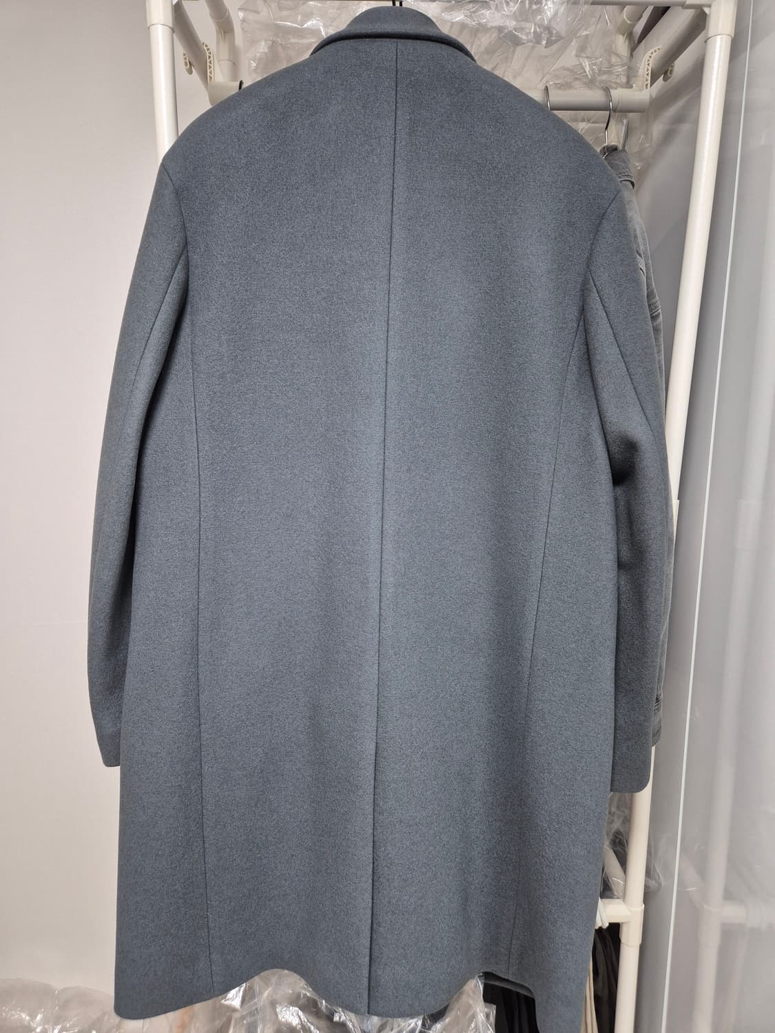 질스튜어트 뉴욕 울캐시미어 세미더블 원버튼 코트 그레이 M 사이즈 상품이미지2
