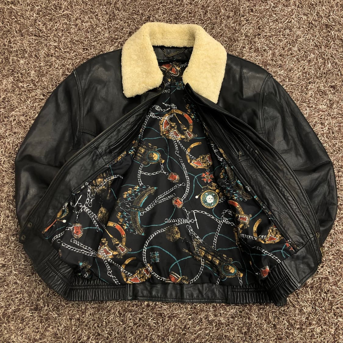 빈티지 가죽 봄버 리얼레더 레더 자켓 상품이미지1