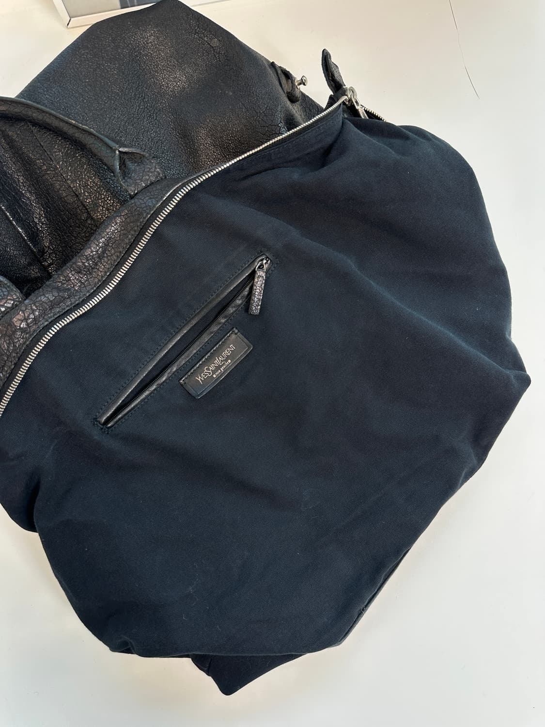 생로랑 레더 이지백 토트백 보스턴 블랙os  상품이미지5