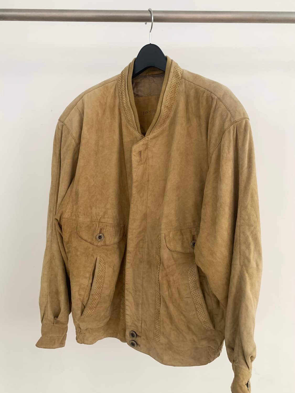 Yellow beige suede jacket 상품이미지1