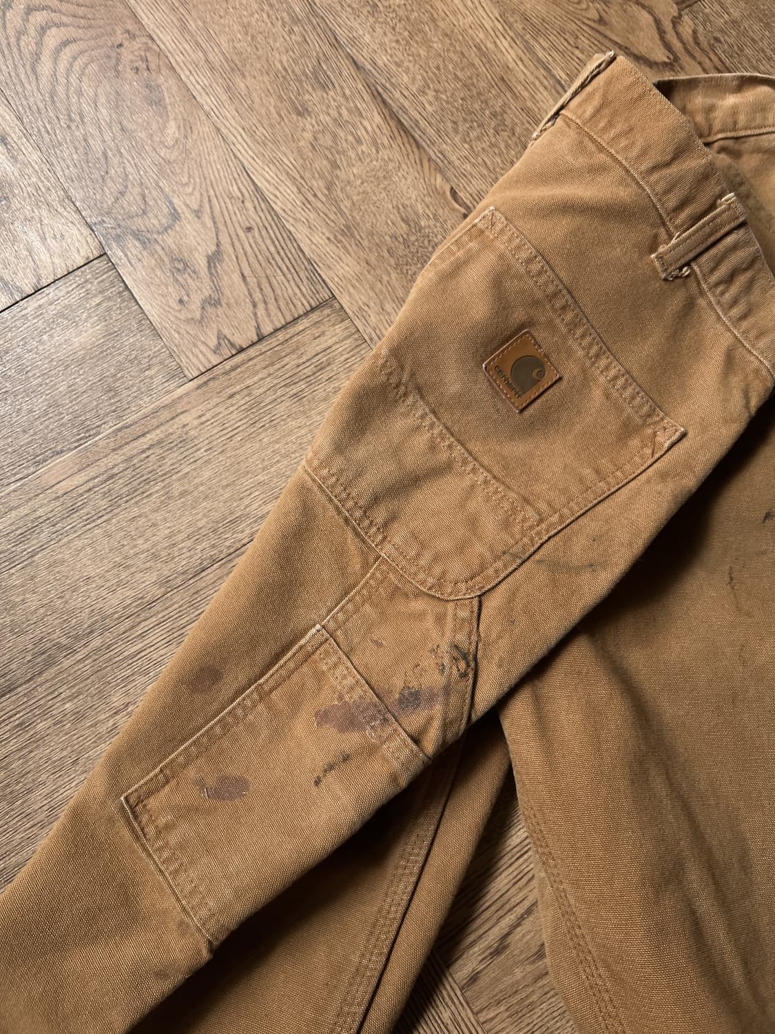 [32]칼하트 USA 더티워싱 브라운 싱글니 카펜터 워크 팬츠 상품이미지9
