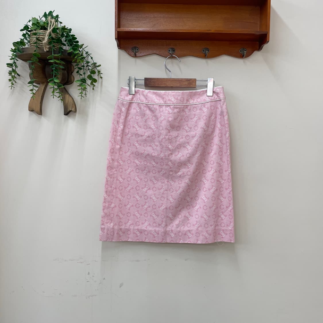 셀린느 핑크 마카담 미디 스커트 상품이미지3