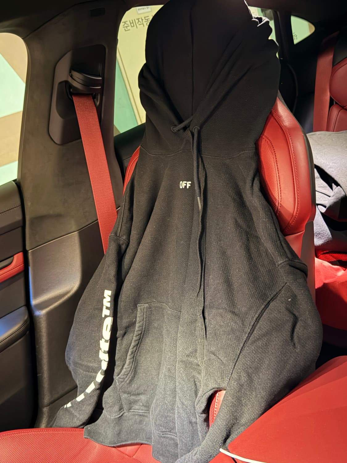 오프화이트 블루스컬 후드 L 상품이미지2