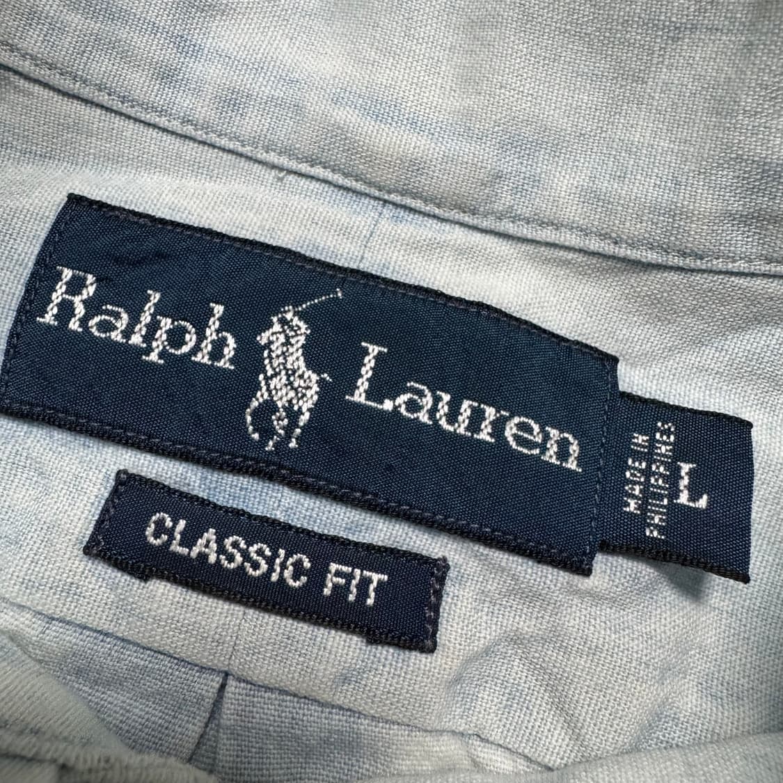 Name : 폴로 랄프로렌 샴브레이 연청 데님 오버핏 셔츠 :)  상품이미지3