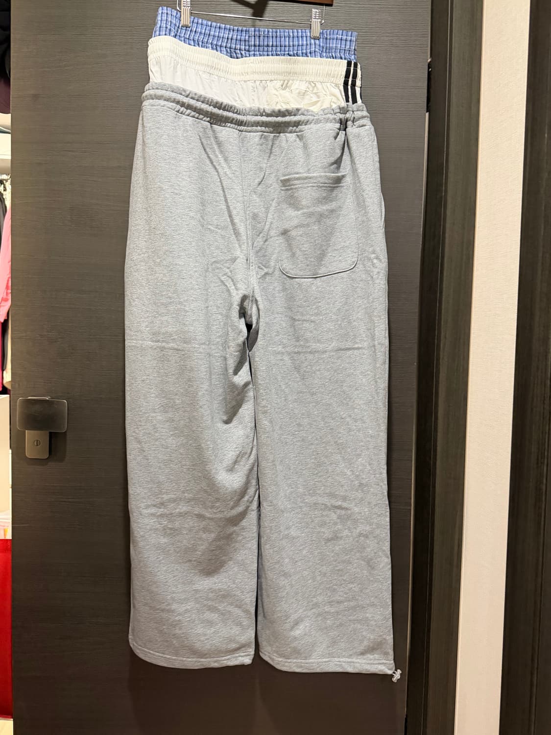 프로젝트 G/R 레이어드 스웨트 팬츠 회색 3사이즈 상품이미지3