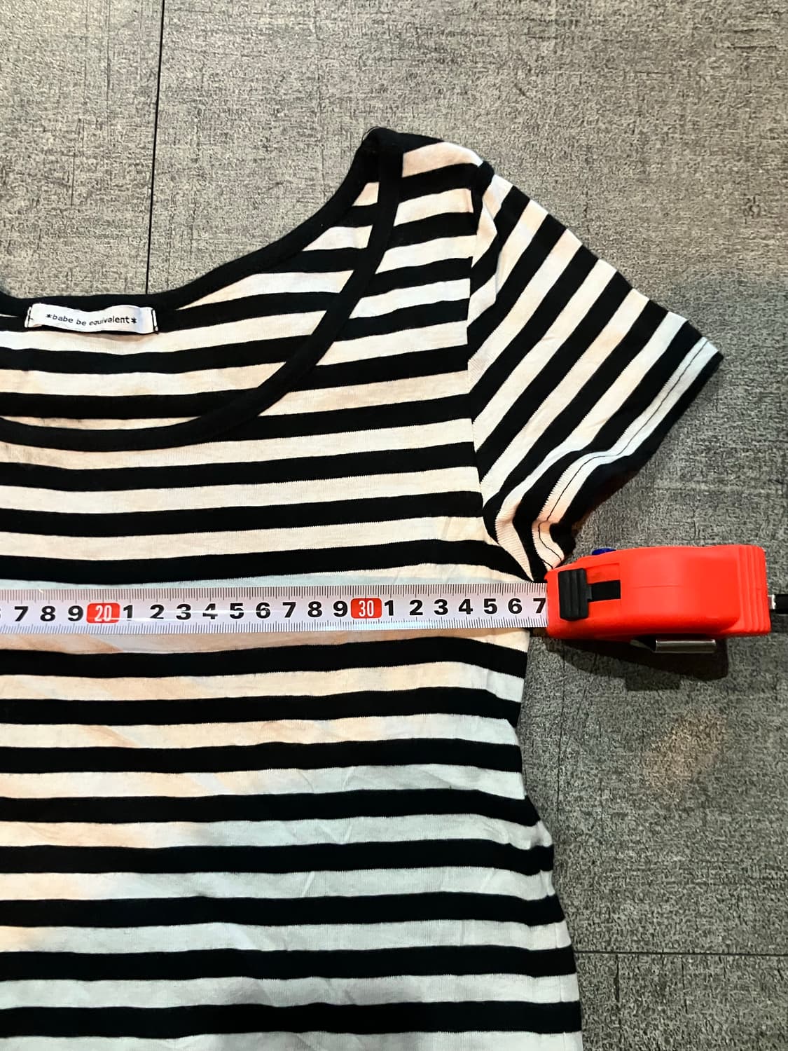 일본빈티지 Babe 핀터깔y2k 딱붙핏 스트라이프티셔츠 상품이미지2