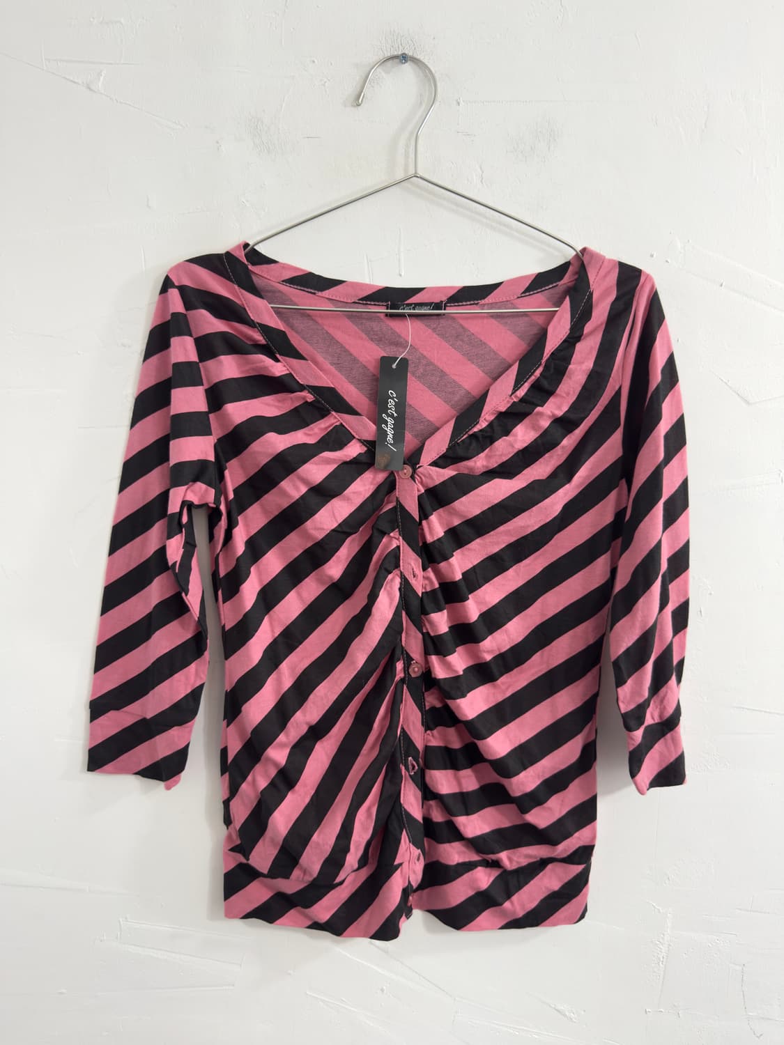 stripe shirring cardigan 상품이미지2