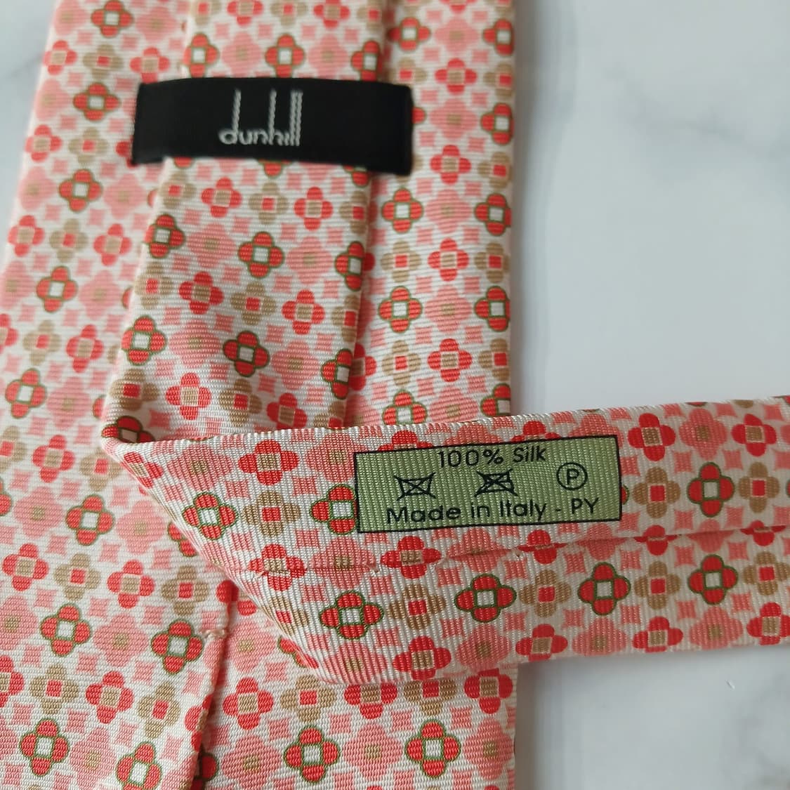 던힐 실크 핑크 플라워 자카드 넥타이 9.6cm A+등급 A18891
 상품이미지5