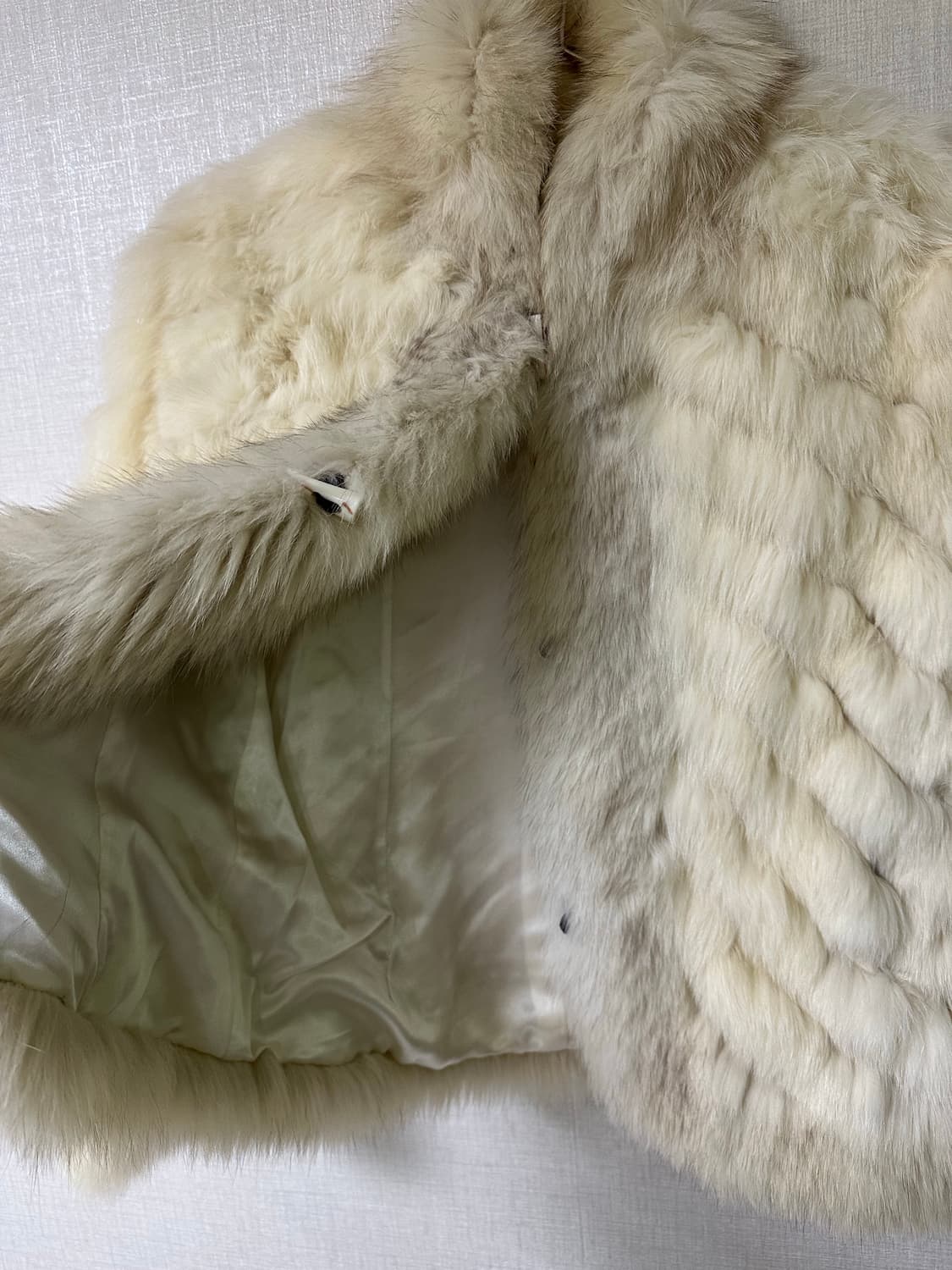 사가폭스 화이트브라운 믹스 더플코트퍼자켓 상품이미지3