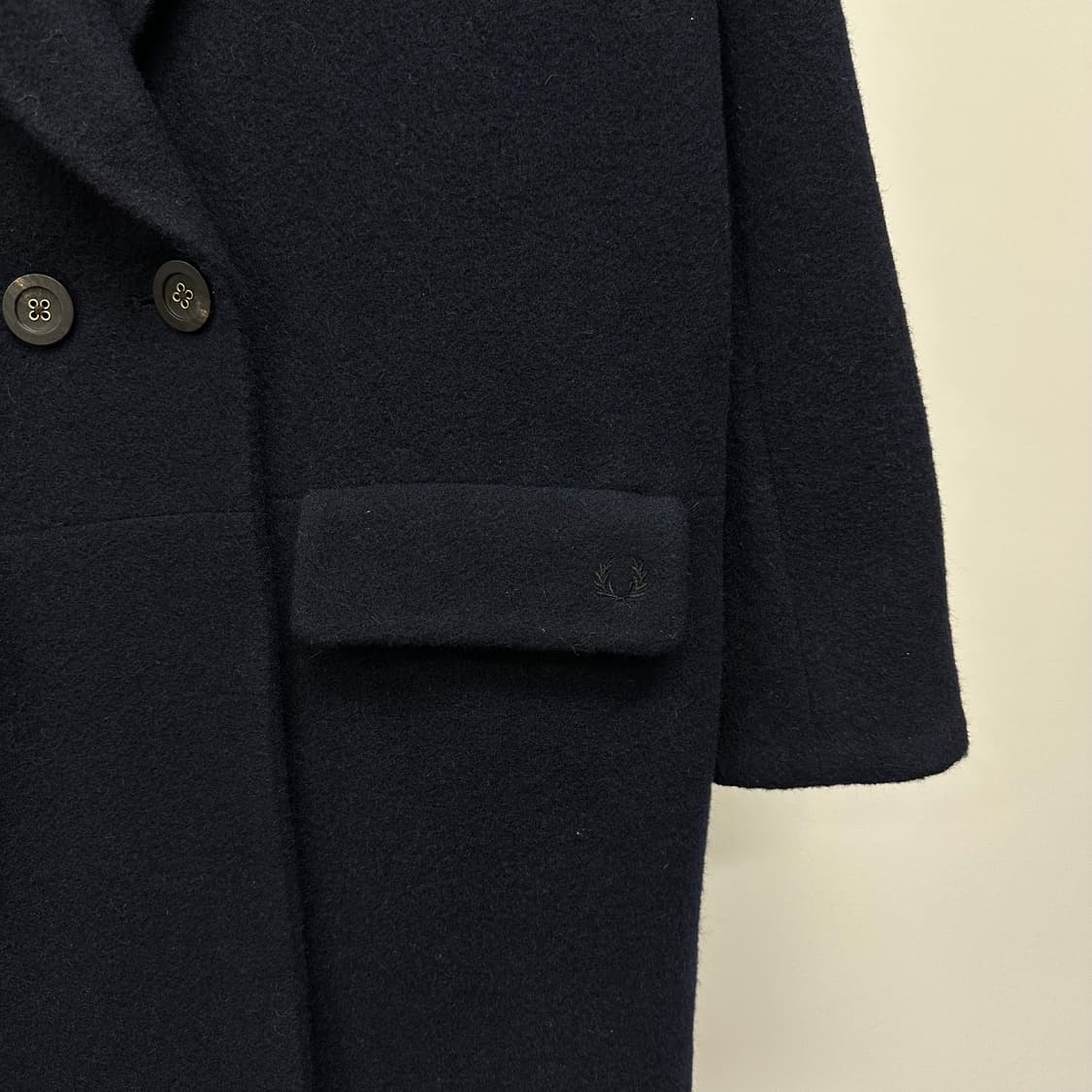 프레드페리 보아퍼 카라 울 앙고라 코트 상품이미지3