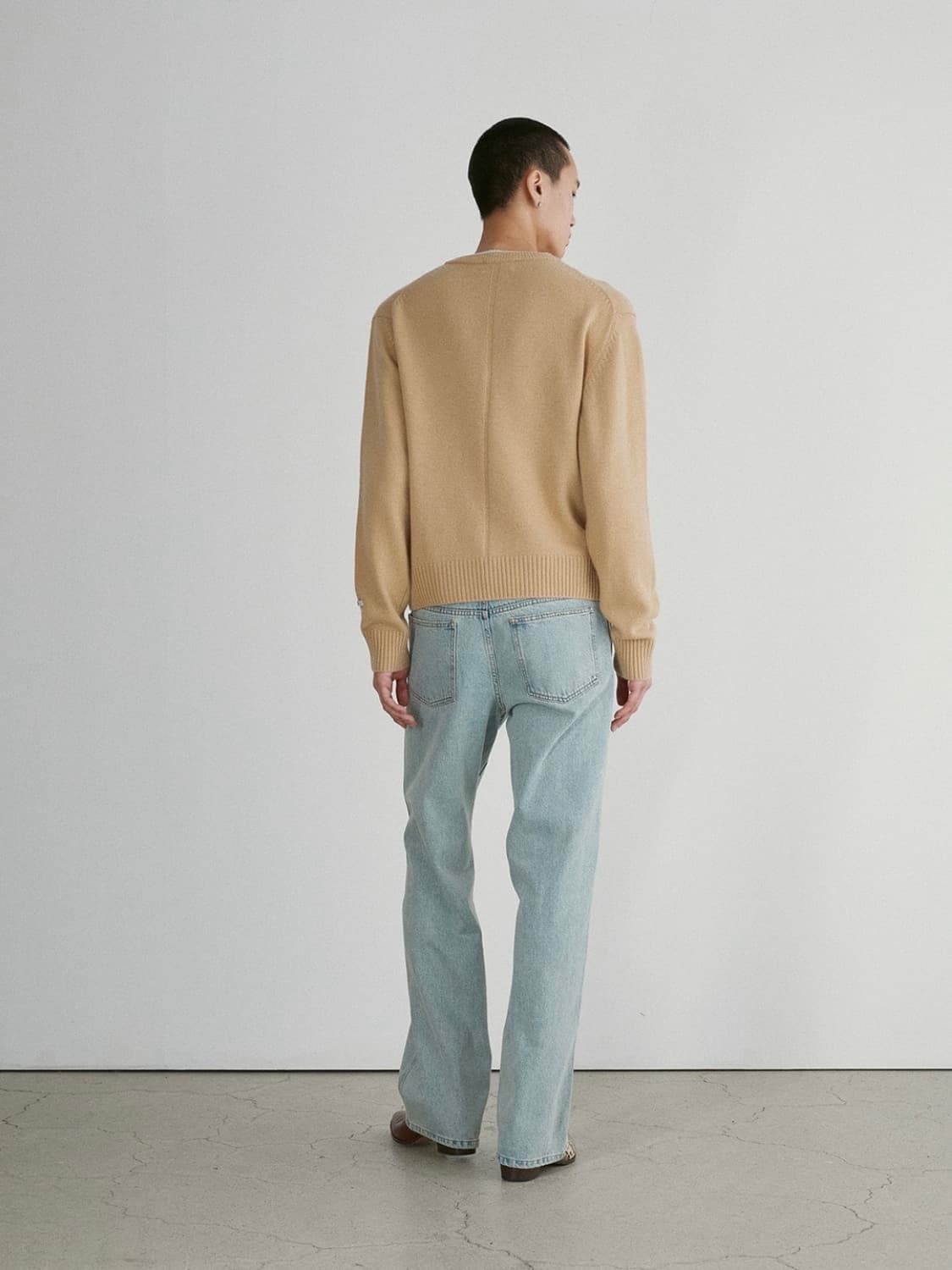 [M] 렉토 더블 레이어 레이어드 니트 베이지 상품이미지7