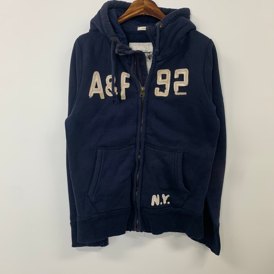 아베크롬비 y2k 와투케 네이비 헤비코튼 후드집업 상품이미지2