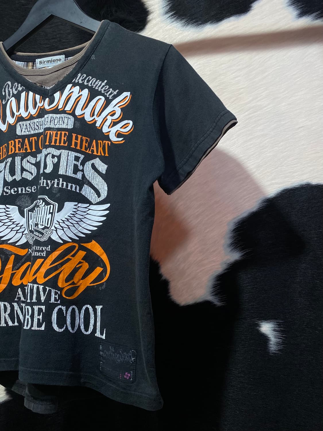 Sirmione 빈티지 레터링 디테일 레이어드 반팔 티셔츠 상품이미지4