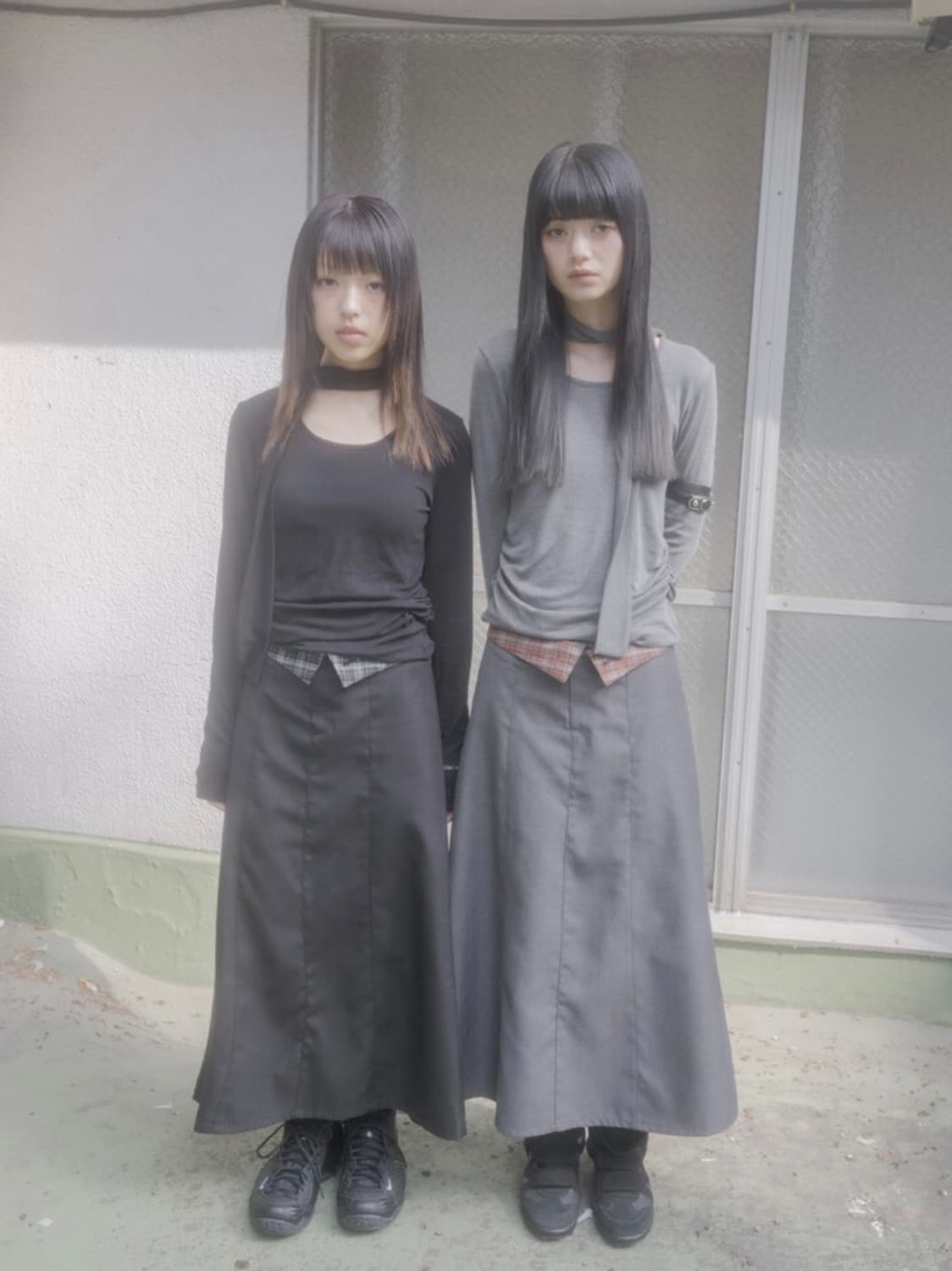 Wsc archive Folded check maxi skirt 스커트 상품이미지4