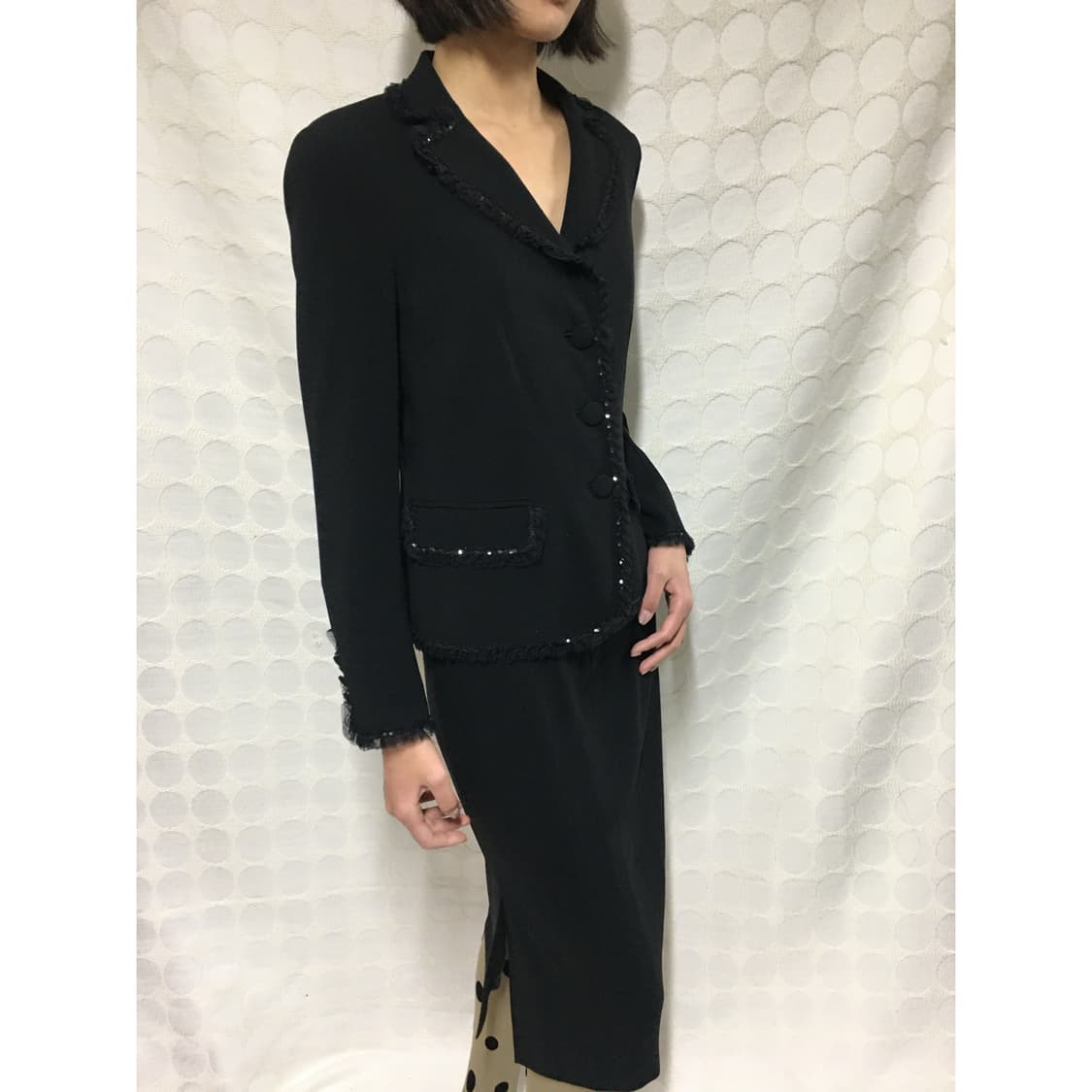 Moschino 스팽글 레이스 프릴 셋업 상품이미지1