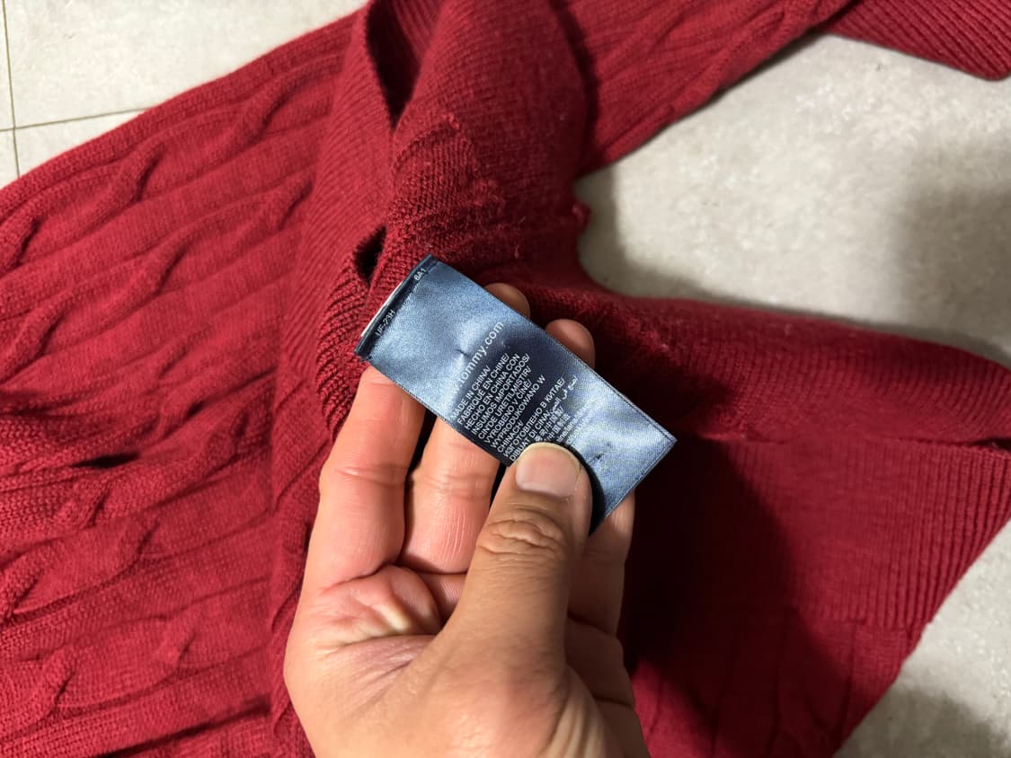 타미힐피거 버건디 프리미엄 울 케이블 니트 100size   상품이미지5