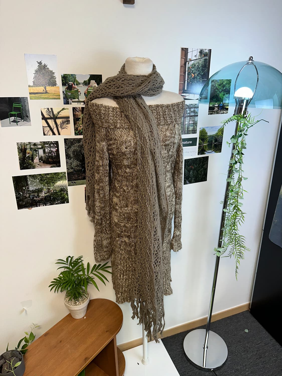 Brown ethnic crochet muffler 상품이미지1