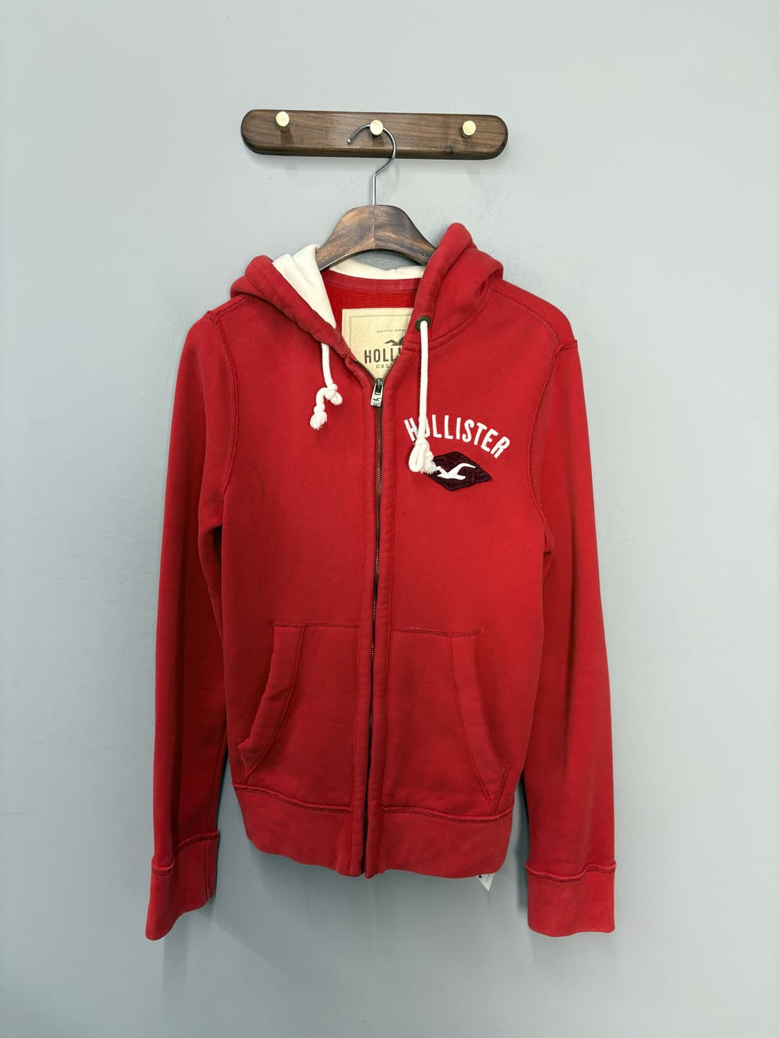 홀리스터 레드 스펠로고 후드집업 A3687 상품이미지2